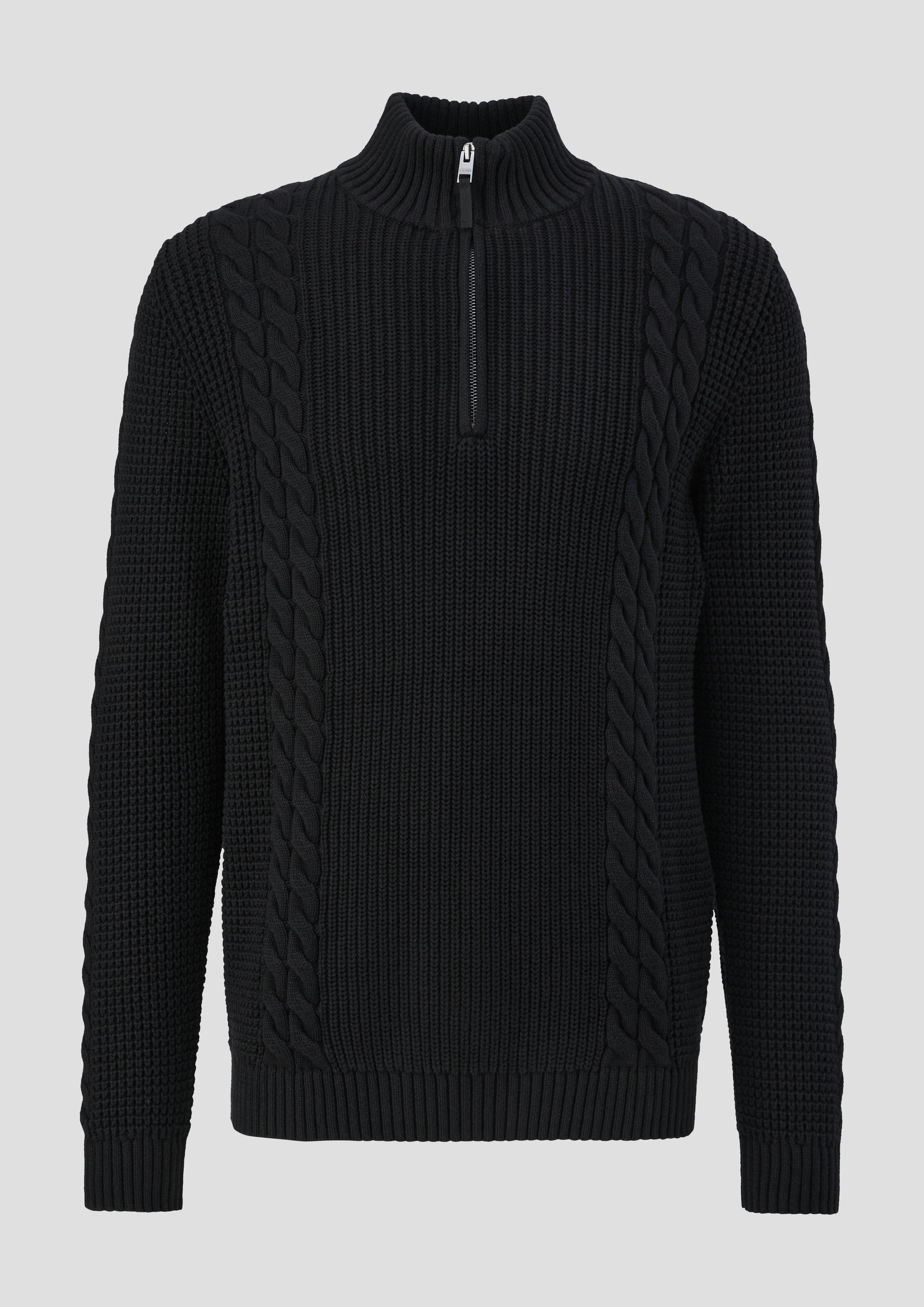 Troyer-Pullover mit Zopfmuster  2137421-9999