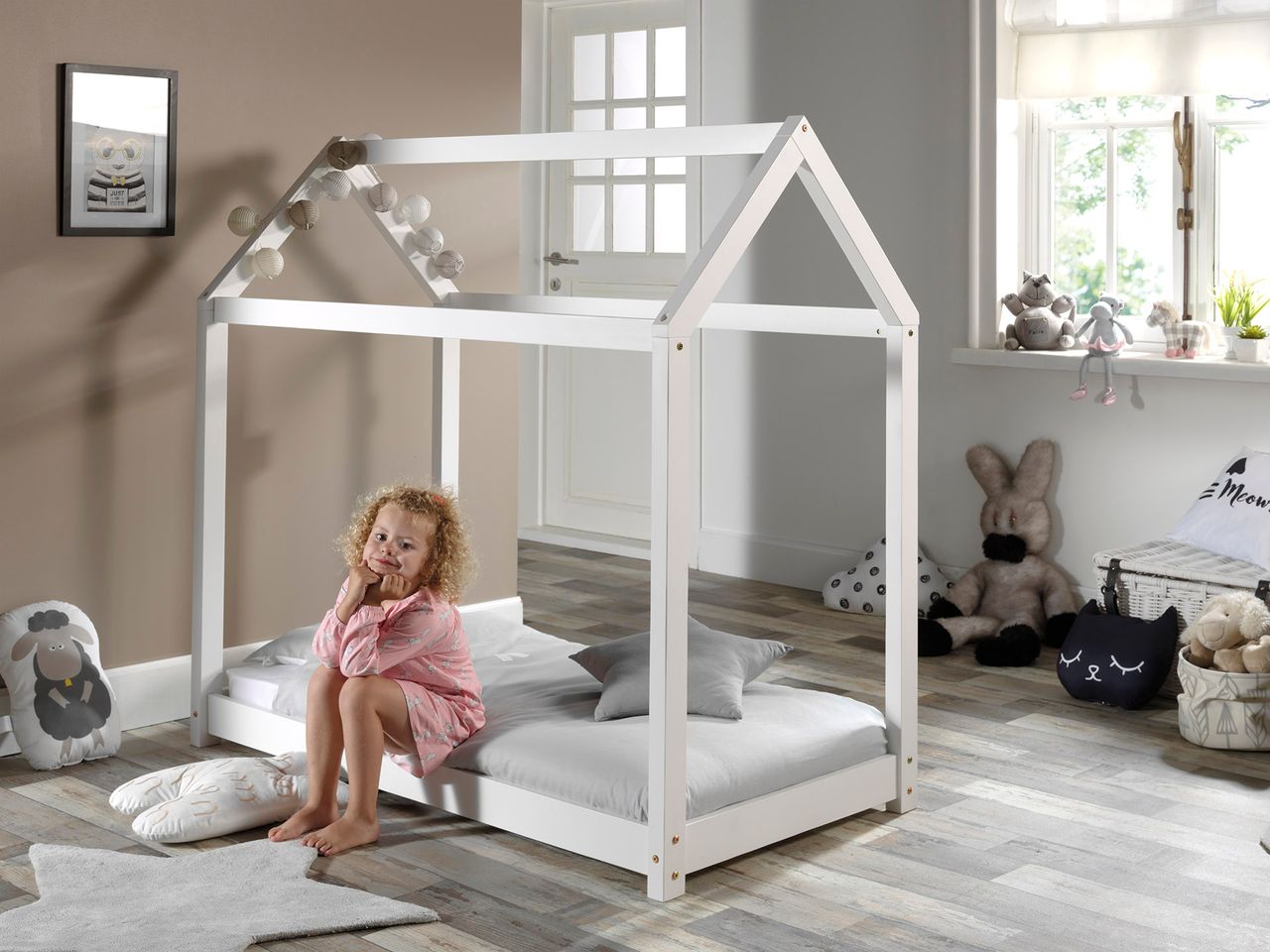 VIPACK Hausbett Liegefläche 70 x 140 cm weiß