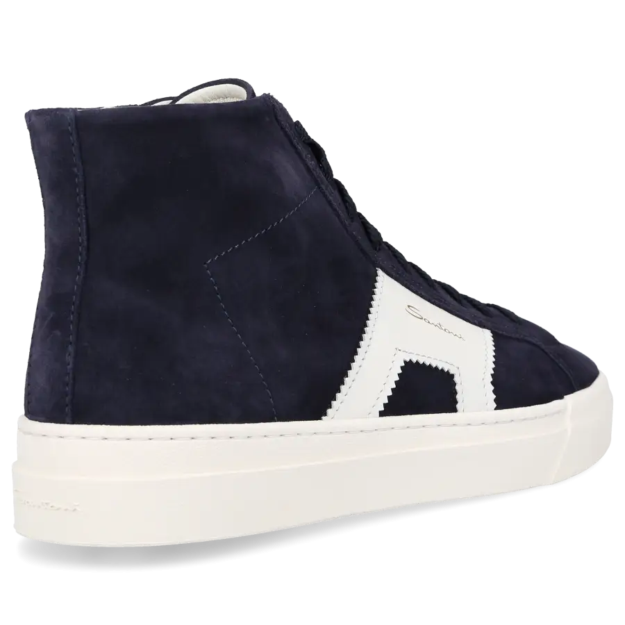 Santoni - Sneaker high 21933 Veloursleder - blau