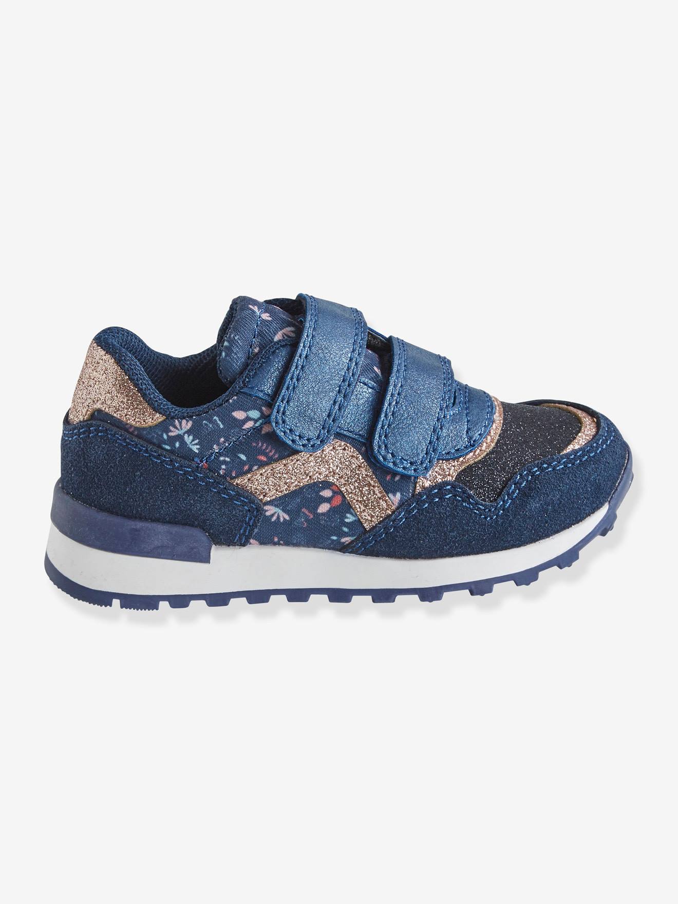 Baskets scratchées bébé fille esprit running marine