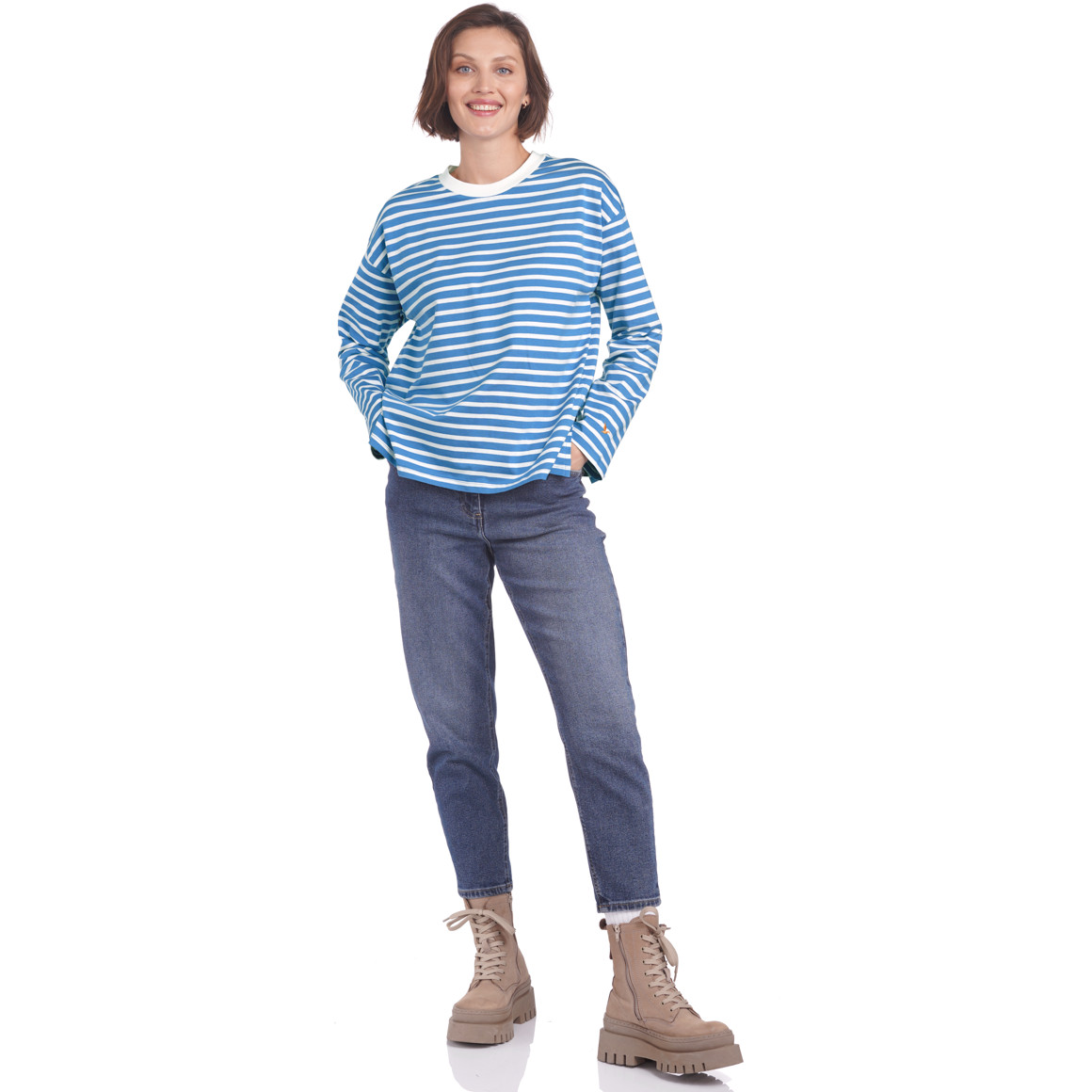 Damen Langarmshirt im Ringel-Look
