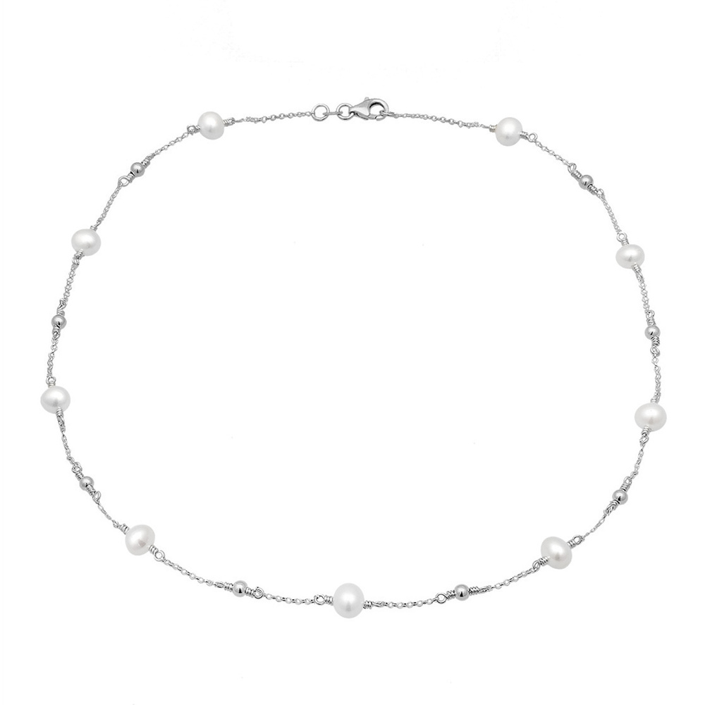 Elli Elli Collier Femmes Boules Filigrane avec Perles d'eau douce en Argent Sterling 9 collier