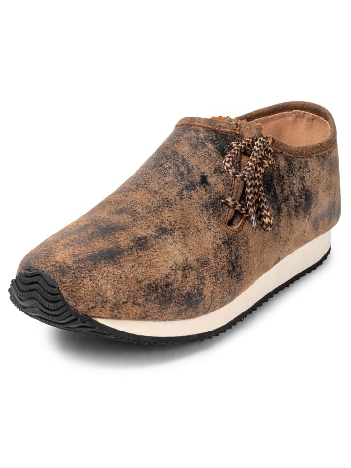 PAULGOS Haferlschuh Trachten Sneaker Schnürschuh Echtleder in Whiskybraun günstig kaufen