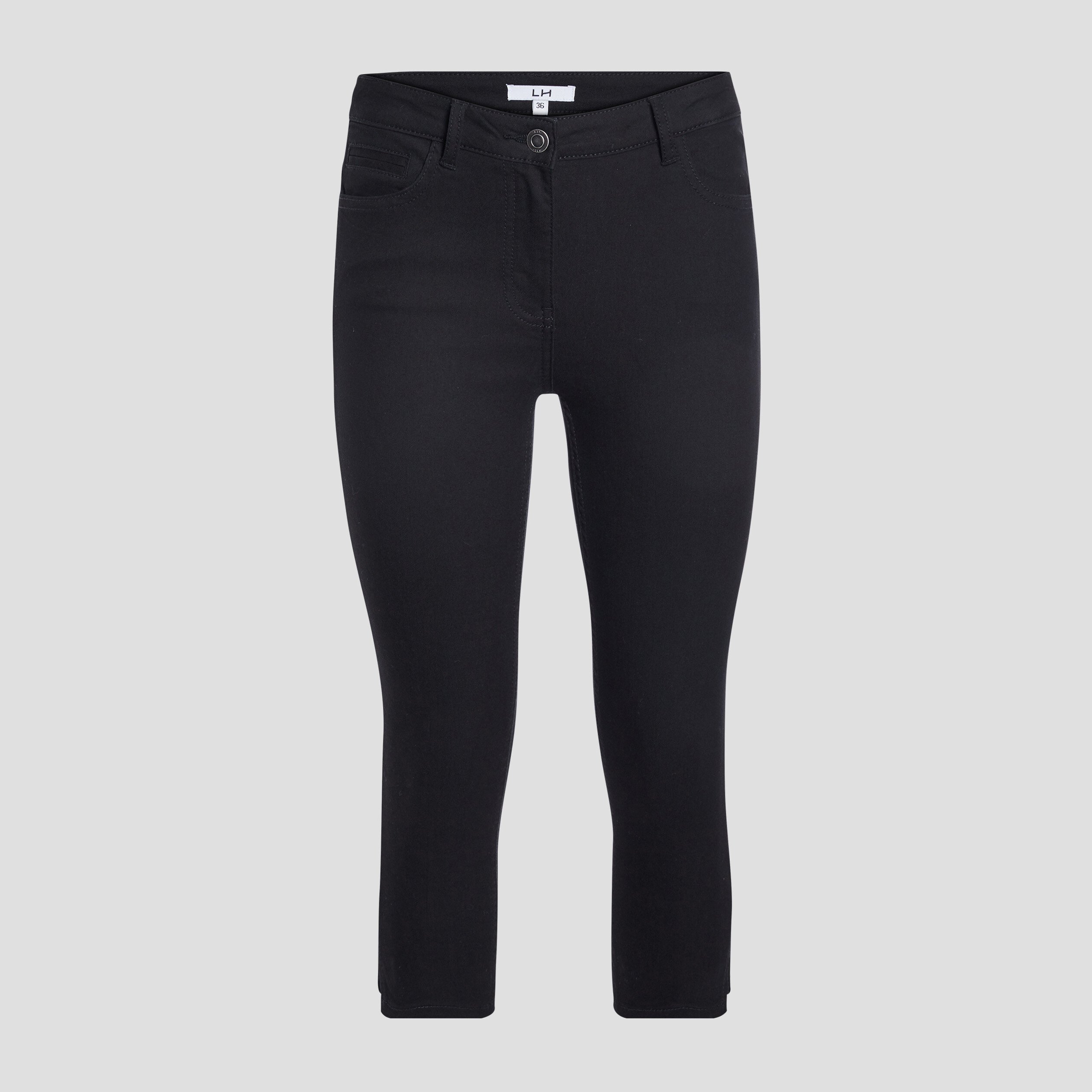 Pantacourt slim taille standard noir femme | La Halle