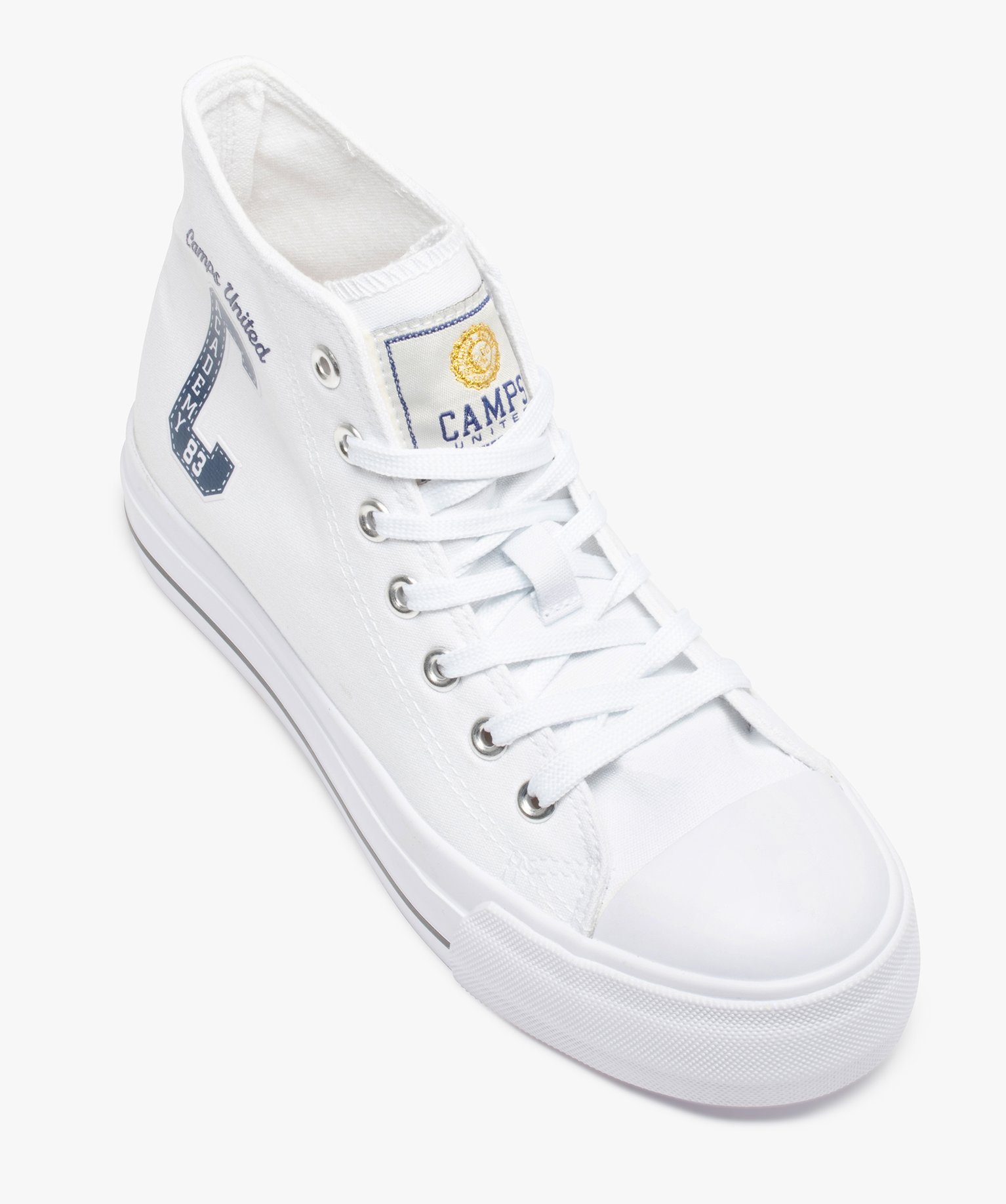 Baskets femme montantes en toile unie – Camps United blanc | GEMO