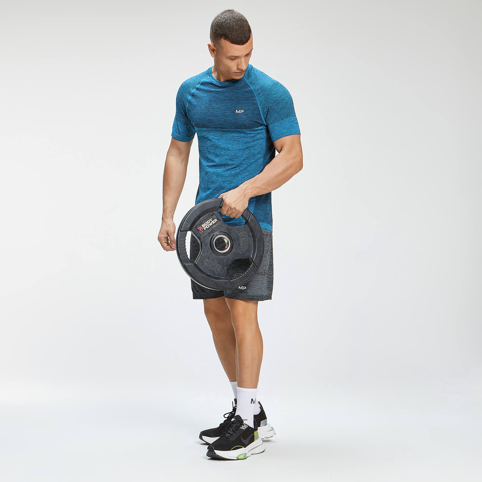 T-shirt sans coutures à manches courtes MP Essentials Seamless pour hommes – Bleu vif chiné
