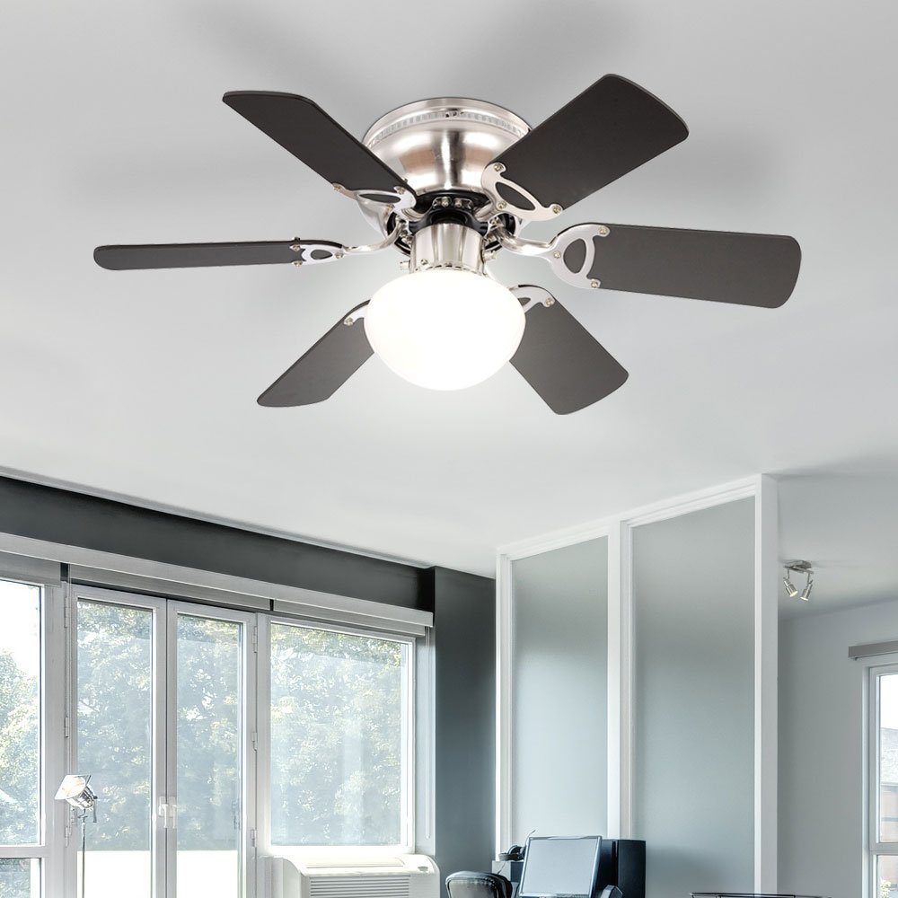 etc-shop Deckenventilator, Deckenventilator mit Beleuchtung und Zugschalter 2 Flügelfarben