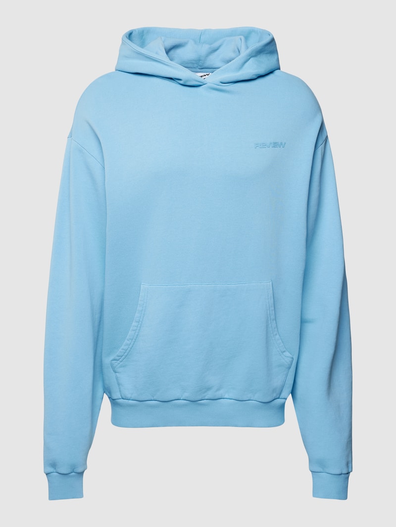 Hoodie mit Label-Print in hellblau