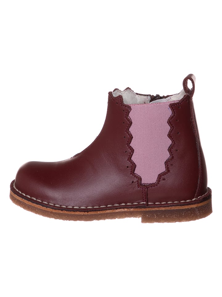 kmins Leder-Chelsea-Boots in Bordeaux günstig kaufen