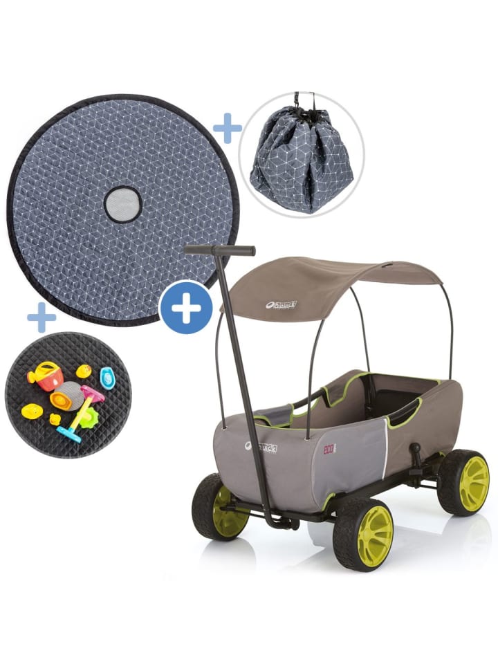 Hauck Toys Bollerwagen Eco Mobil - faltbar mit Dach, in gruen,grau günstig kaufen onesize