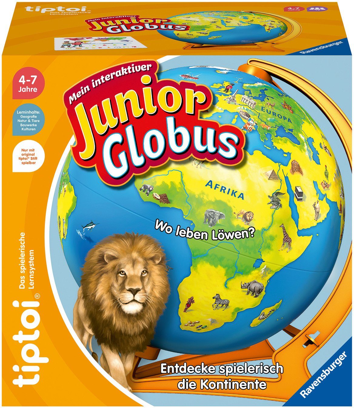 Ravensburger Globus tiptoi® Mein interaktiver Junior Globus, Made in Europe, FSC® - schützt Wald - weltweit