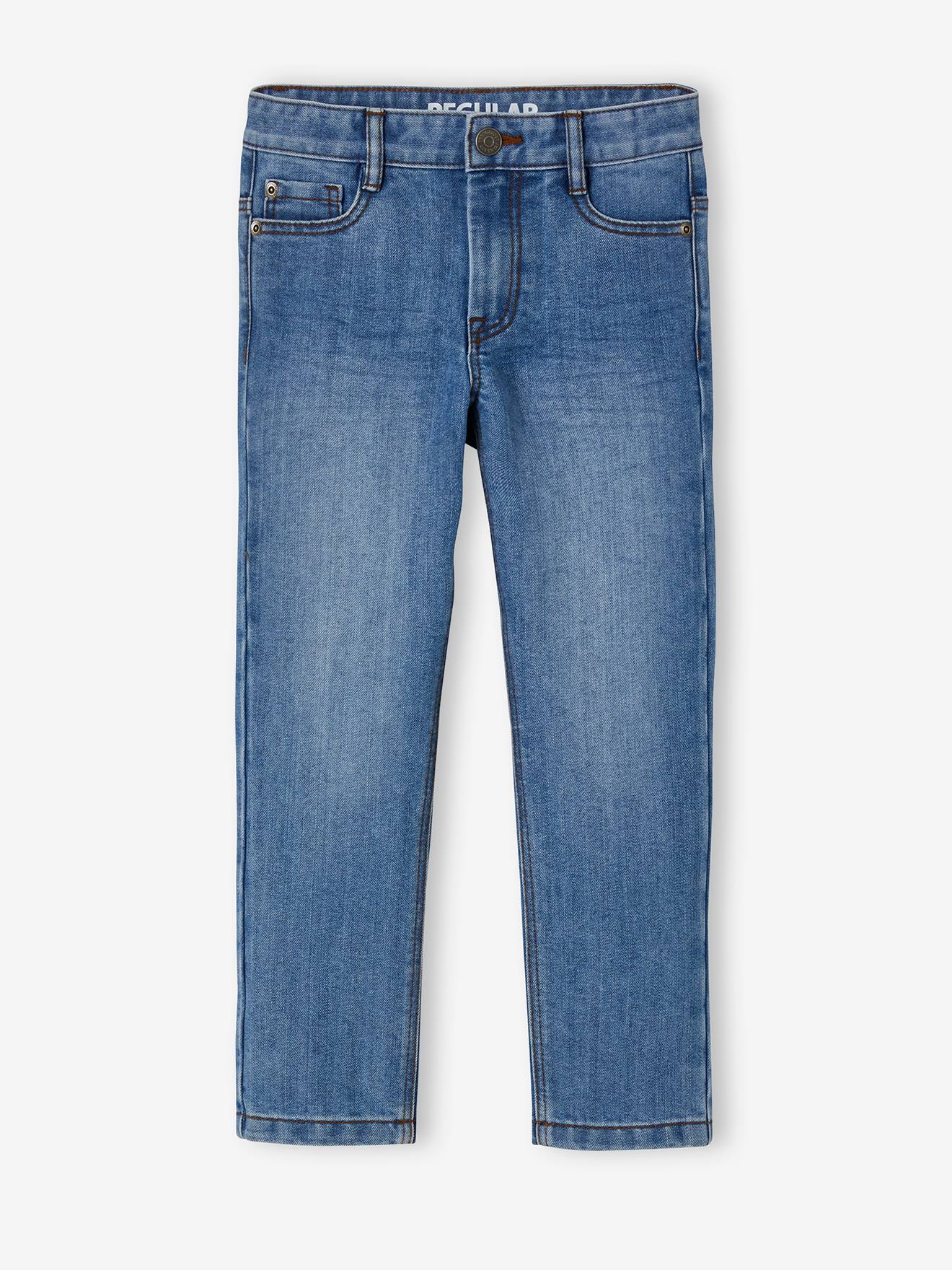 Vertbaudet Die UNVERWÜSTLICHE, robuste Jungen Jeans, Straight-Fit - grau