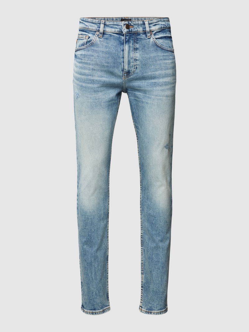 Slim Fit Jeans im 5-Pocket-Design Modell 'Delaware' in hellblau