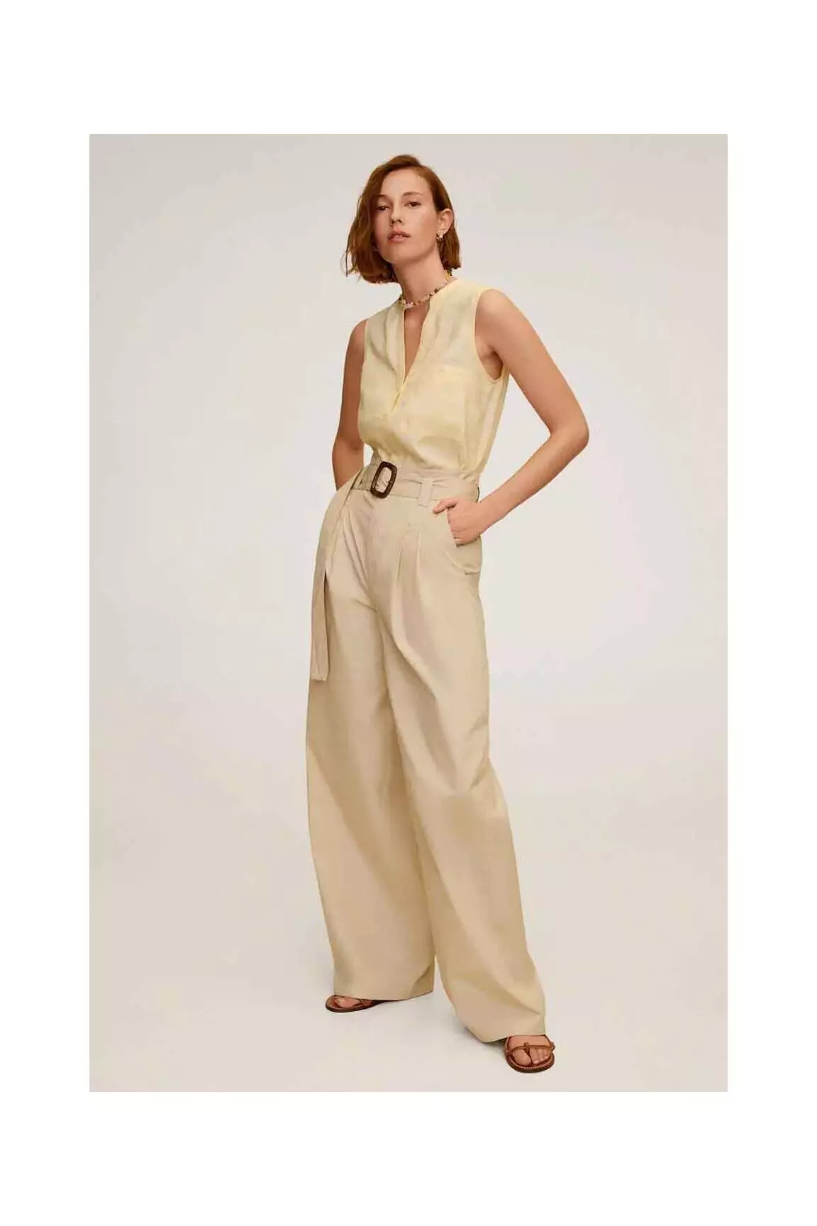 Mango Chemisiers Femme couleur jaune