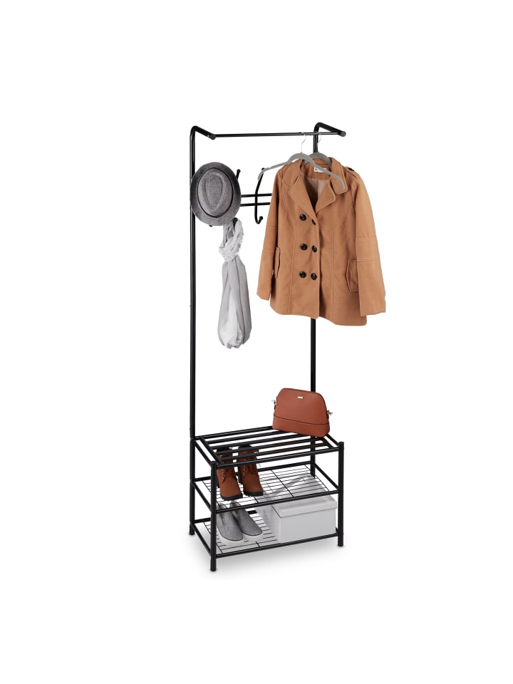 relaxdays Garderobenständer in Schwarz - (H)183 cm günstig kaufen onesize