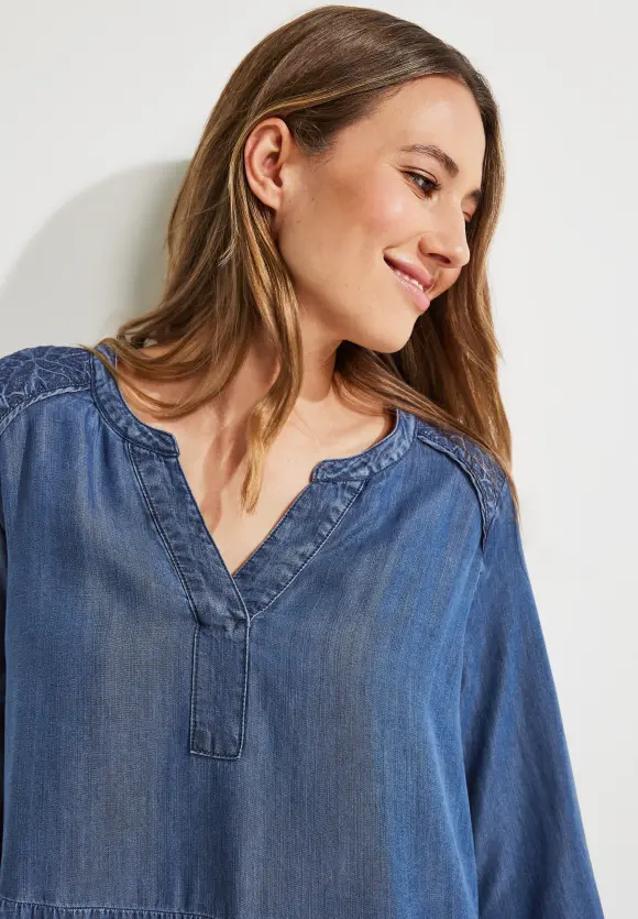 CECIL Lyocell Kleid mit Stickerei
