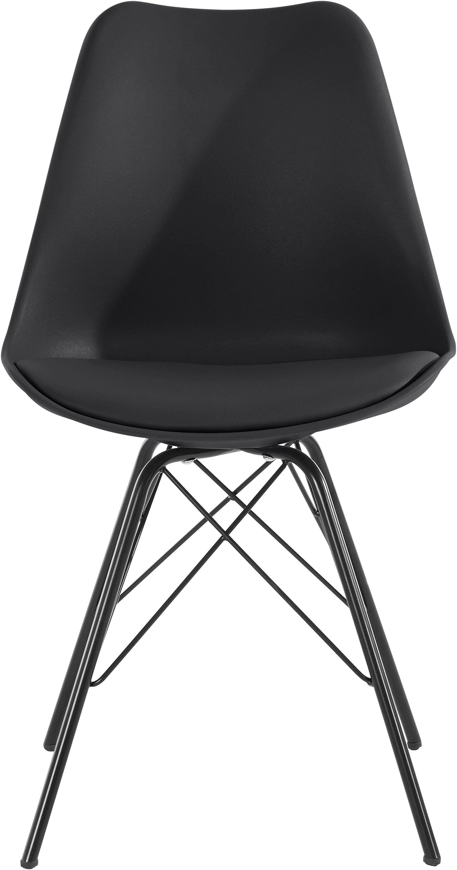 Homexperts 4-Fußstuhl Ursel 01 (Set, 2 St), Sitzschale mit Sitzkissen in Kunstleder