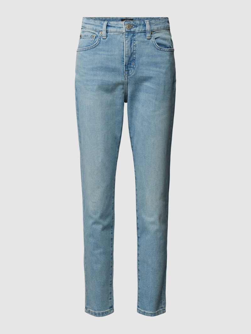 Slim Fit Jeans mit Knopf- und Reißverschluss in jeans