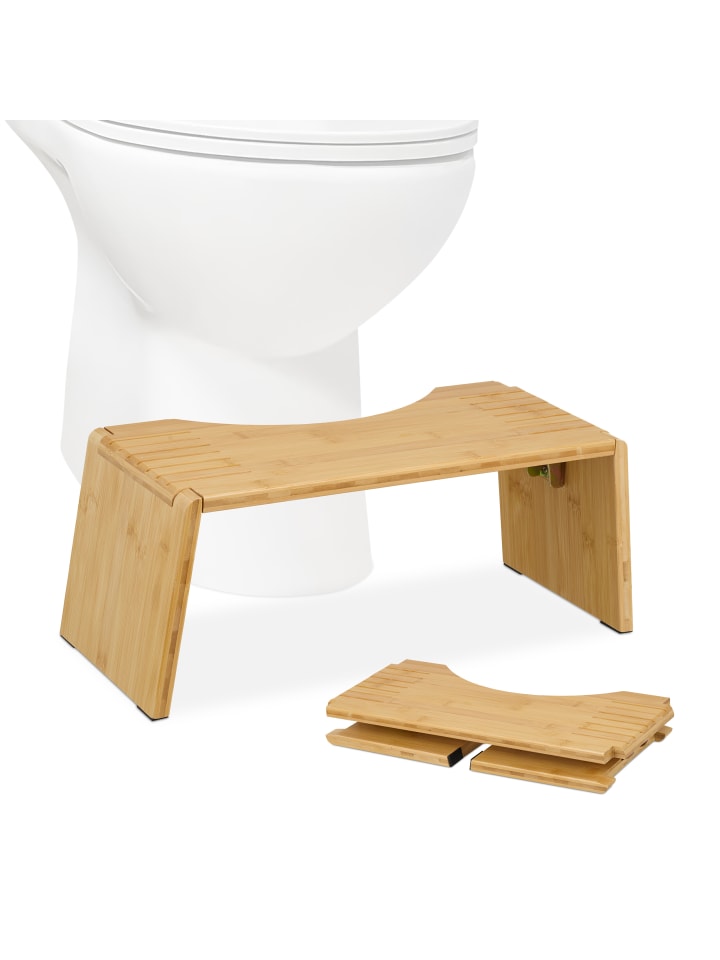 relaxdays Toilettenhocker in Natur - (B)48,5 x (H)19 x (T)20 cm günstig kaufen onesize