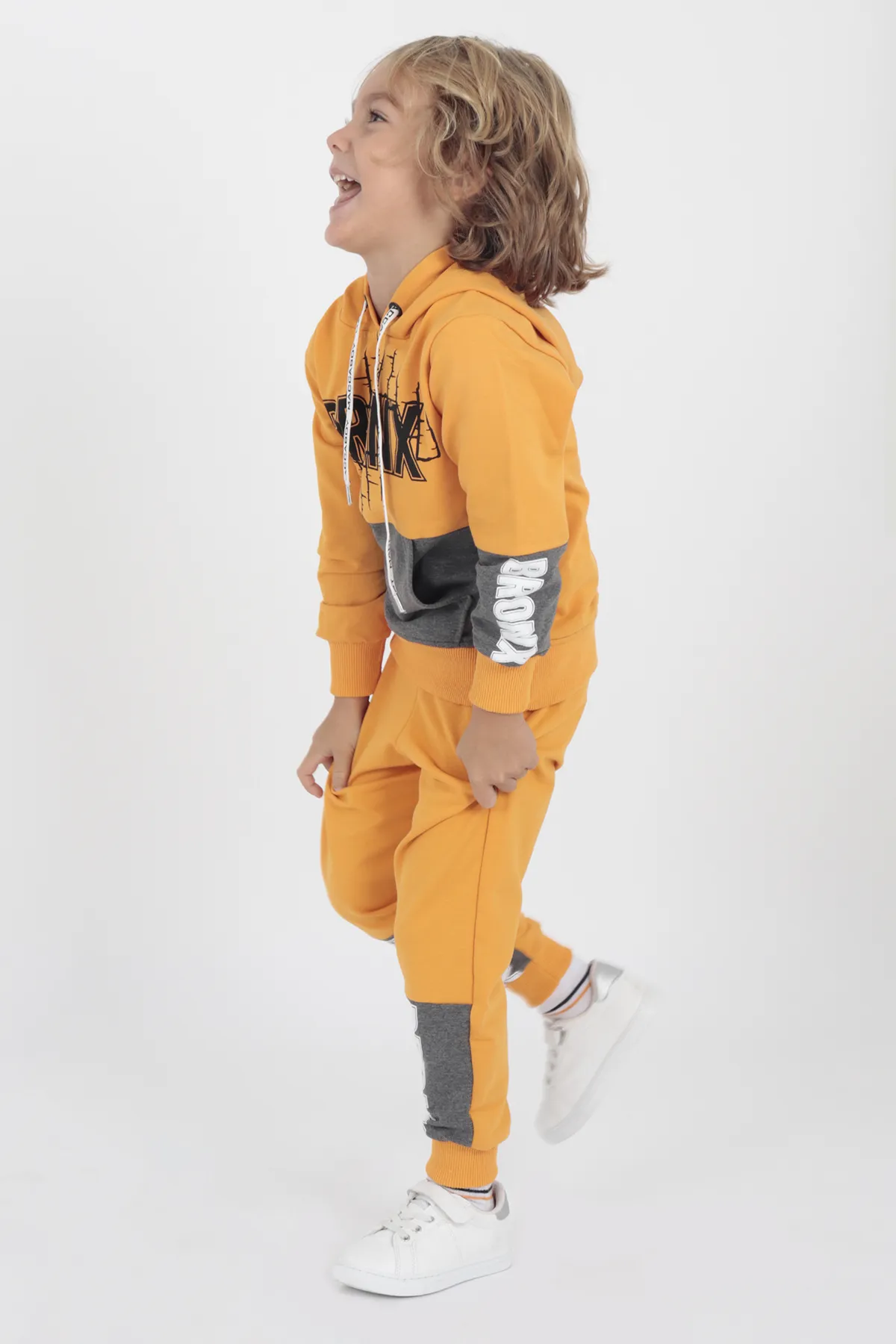 AHENGİM  Bedrucktes Bronx-Trainingsanzug-Set für Jungen Ak2235