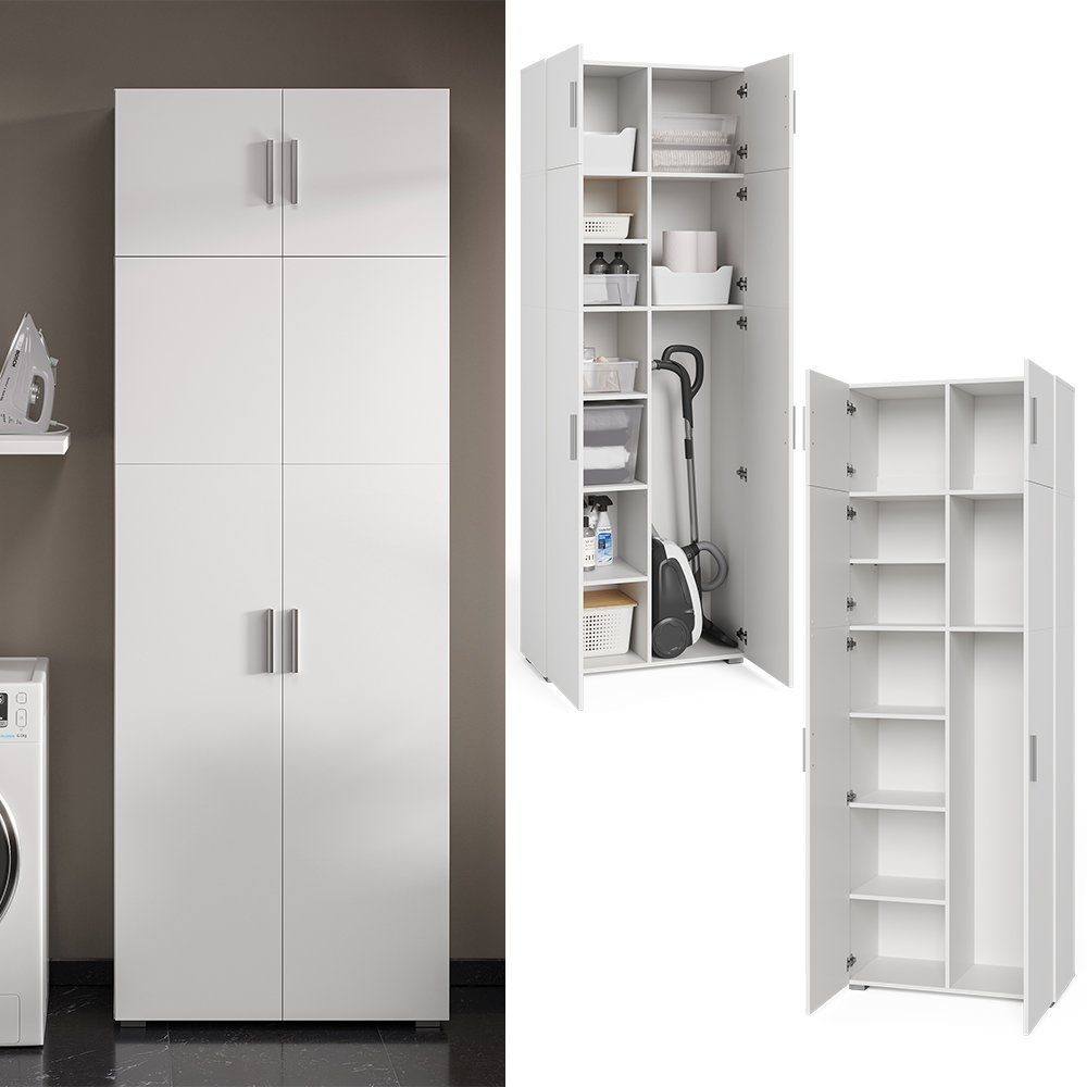 Vicco Mehrzweckschrank Universalschrank 2 Türen Aufsatzmodul INGO Weiß