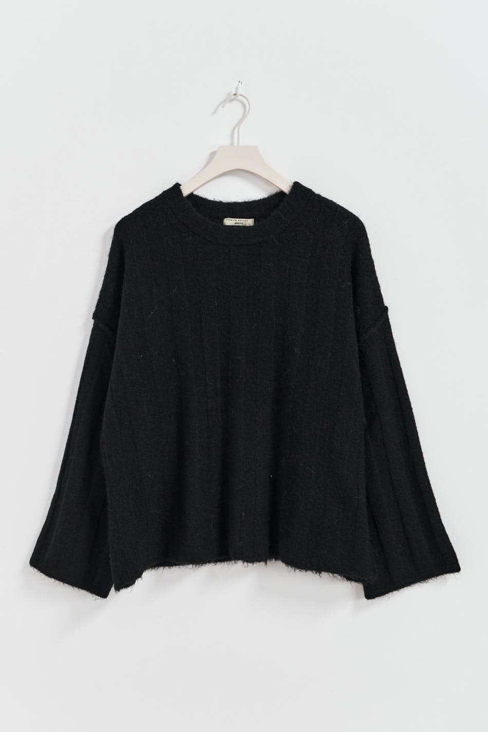 Wide rib knitted sweater