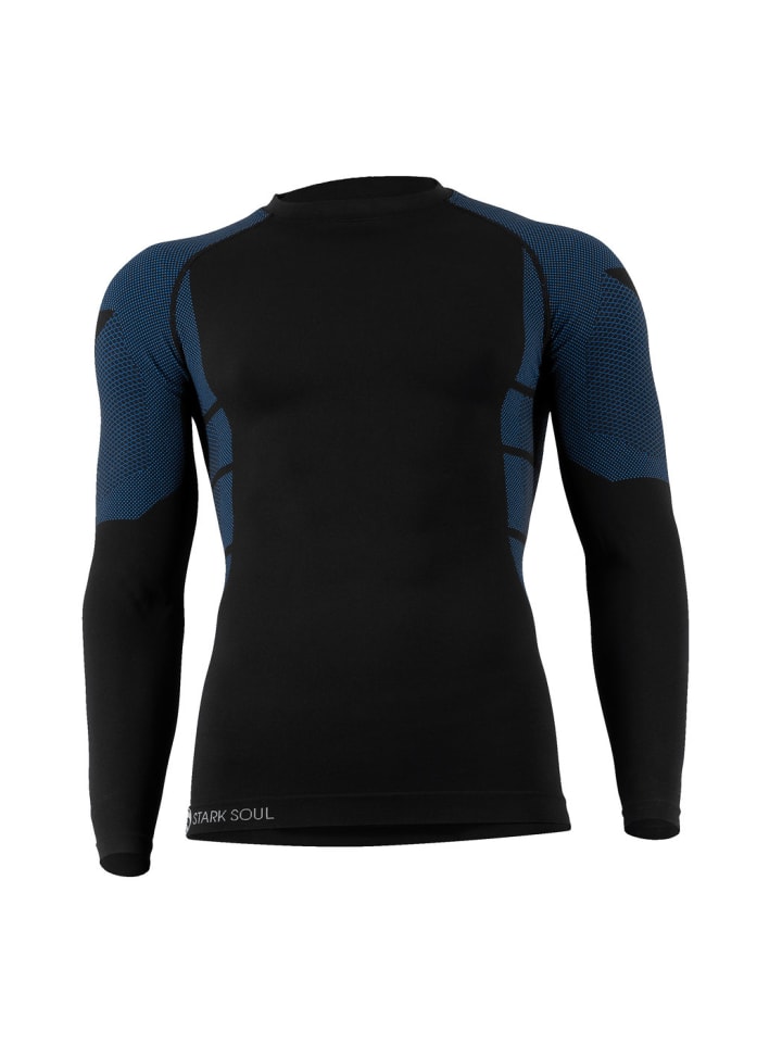 Stark Soul® Skiunterwäsche - Hemd Seamless Funktionsunterwäsche in schwarz/blau günstig kaufen