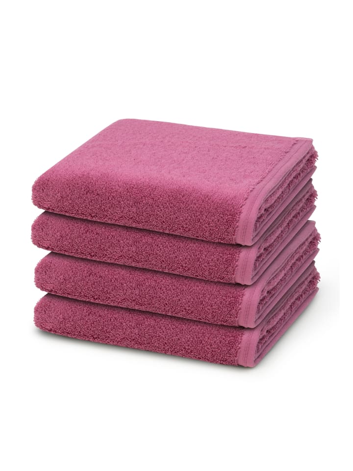 Vossen 4 X Handtuch im Set Vegan Life in Blackberry günstig kaufen 50 x 100 cm