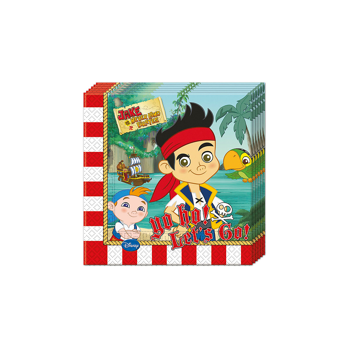 Servietten   Jake und die Nimmerlandpiraten, 33 x 33 cm, 2-lagig, 20 Stück