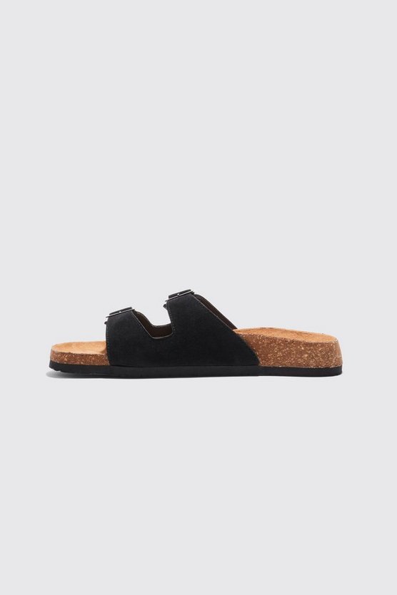 Sandalen aus Wildlederimitat mit Schnalle