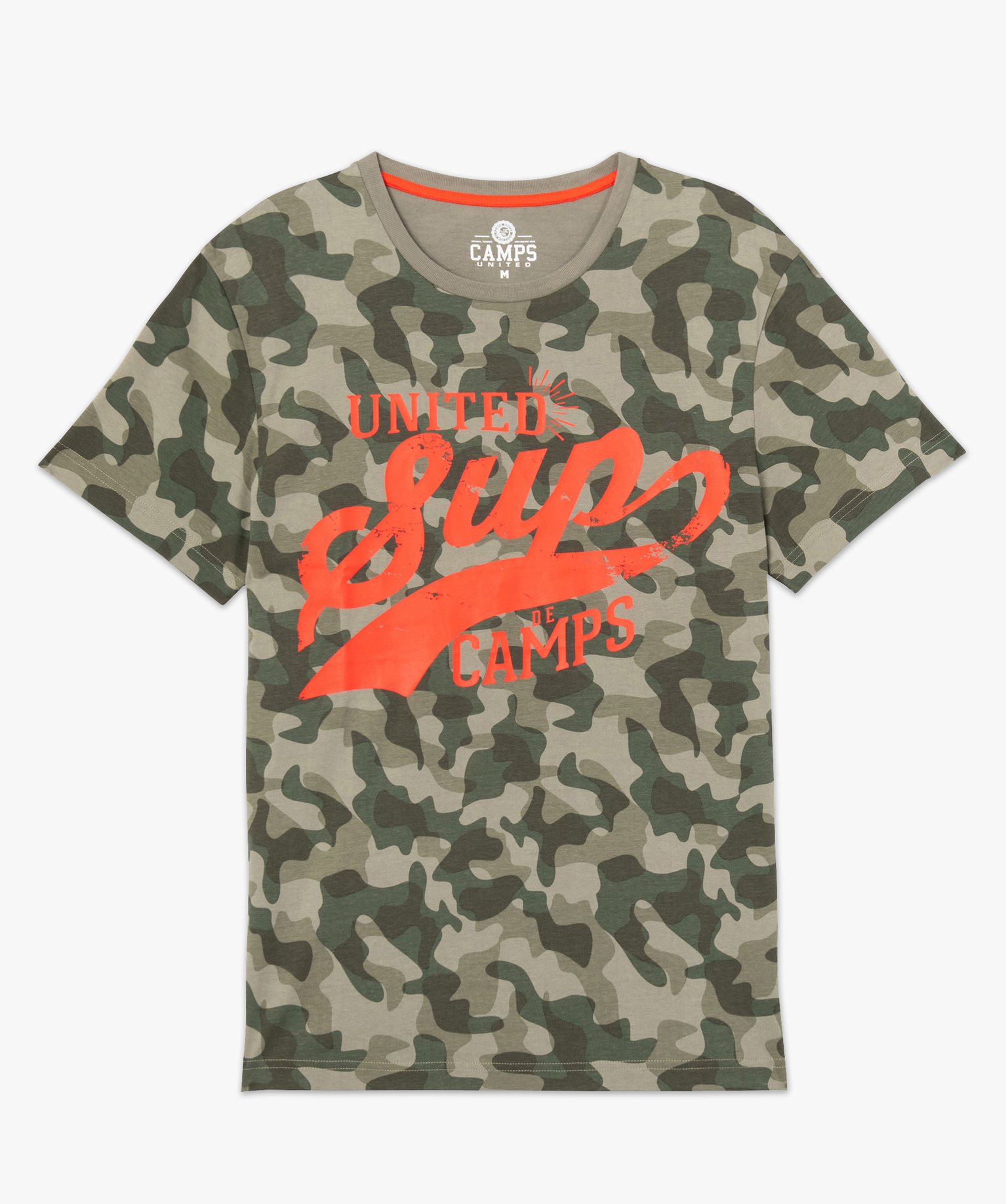 Tee-shirt homme imprimé camouflage – Camps United kaki | GEMO