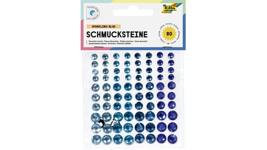 folia Schmucksteine selbstklebend deep ocean 80 Stück