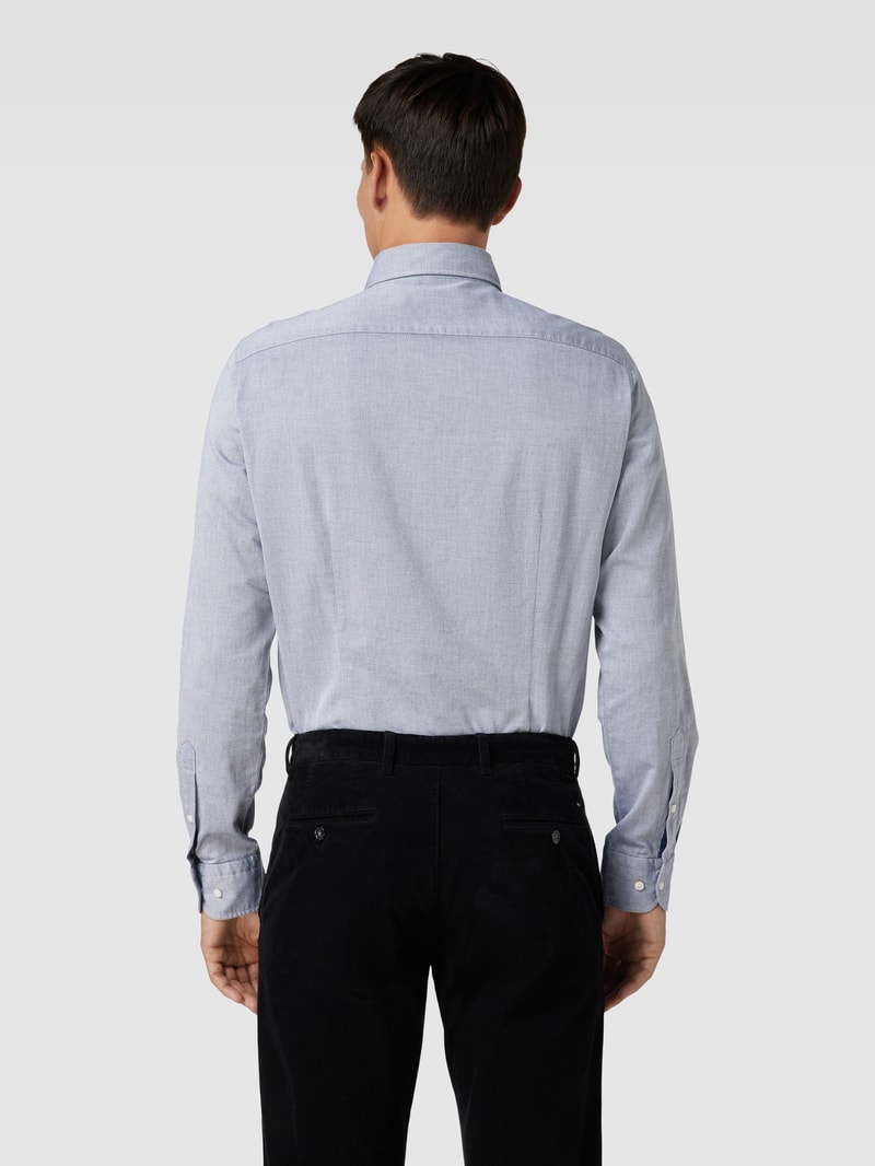 Slim Fit Business-Hemd mit Button-Down-Kragen in marineblau