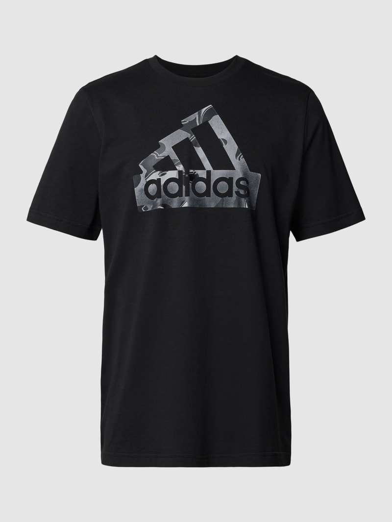 T-Shirt mit Logo-Print in schwarz
