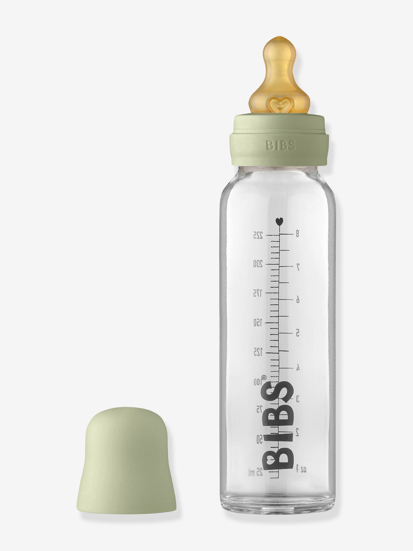 Biberon en verre 225 ml BIBS blanc