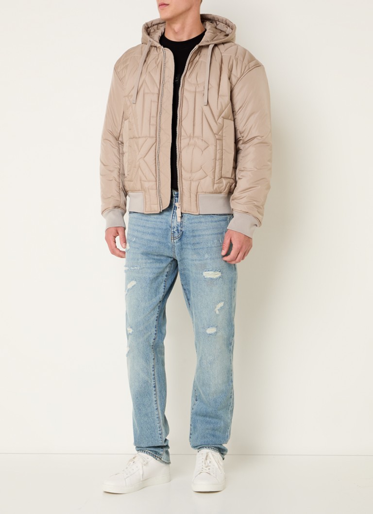 Kurtka puchowa Armani Exchange z kapturem i kieszeniami bocznymi.