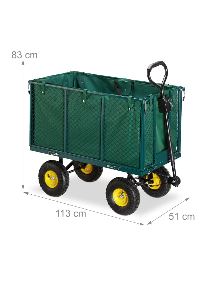 relaxdays Gartenwagen in Grün günstig kaufen onesize