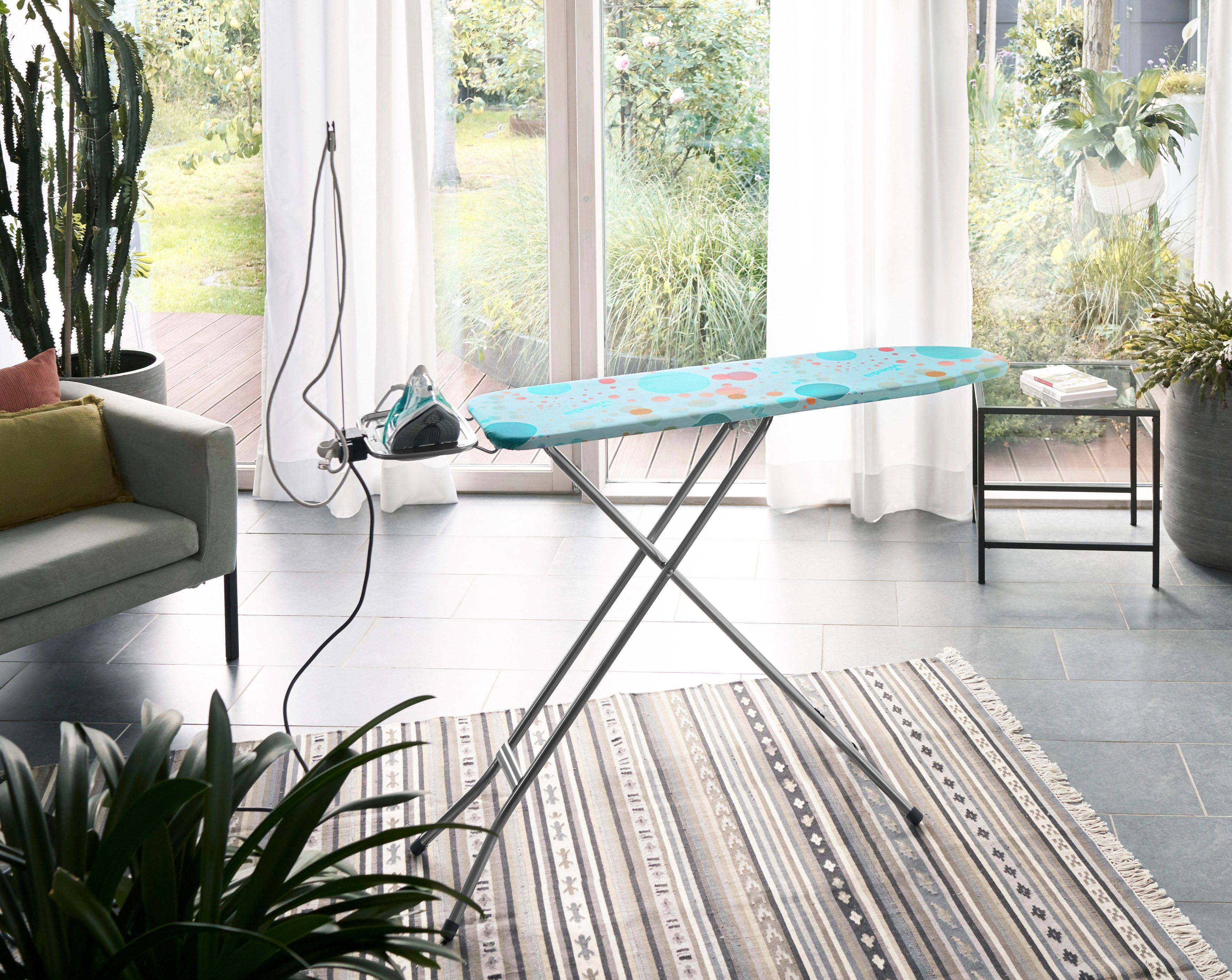 Vileda Bügelbrett NEO plus, Bügelfläche 34x114 cm, Höhenverstellbar auf bis zu 90 cm