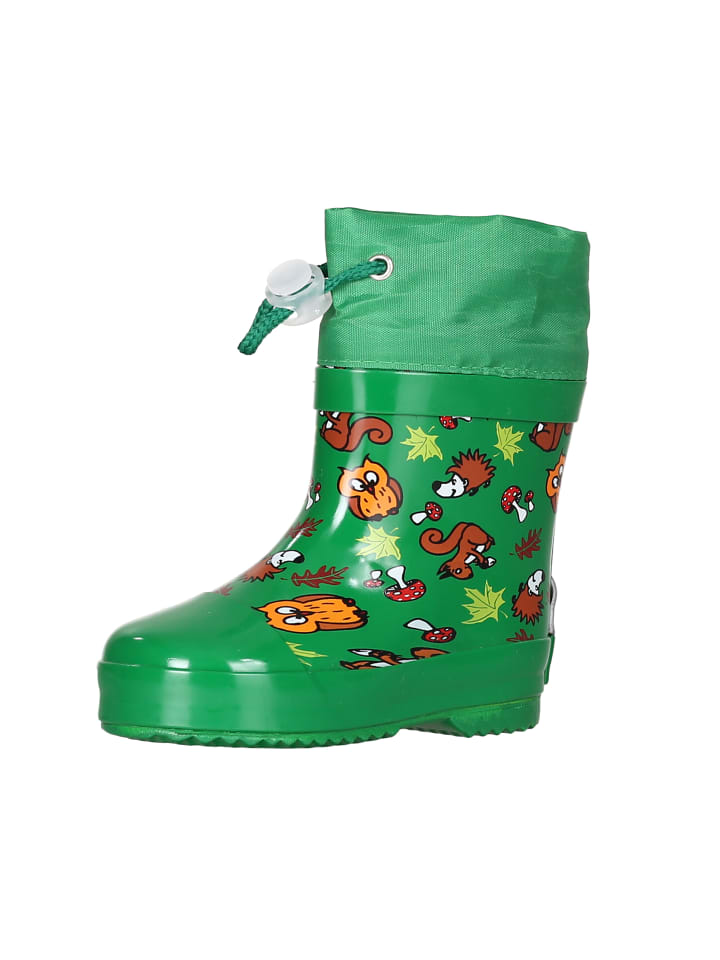 Playshoes Gummistiefel Halbschaft Waldtiere gefüttert in Grün günstig kaufen