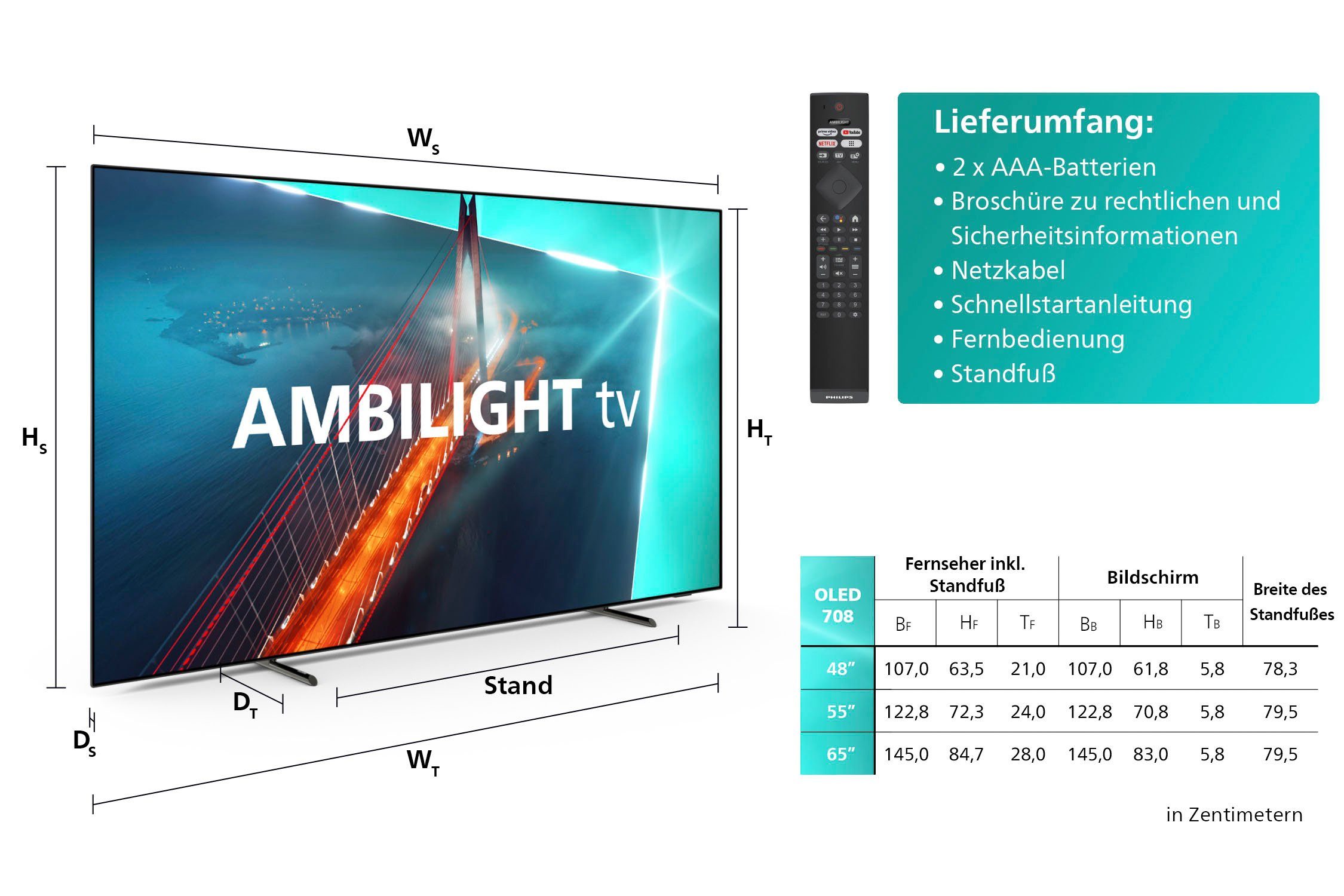 Philips 55OLED708/12 OLED-Fernseher (139 cm/55 Zoll, 4K Ultra HD, Android TV, Google TV, Smart-TV)