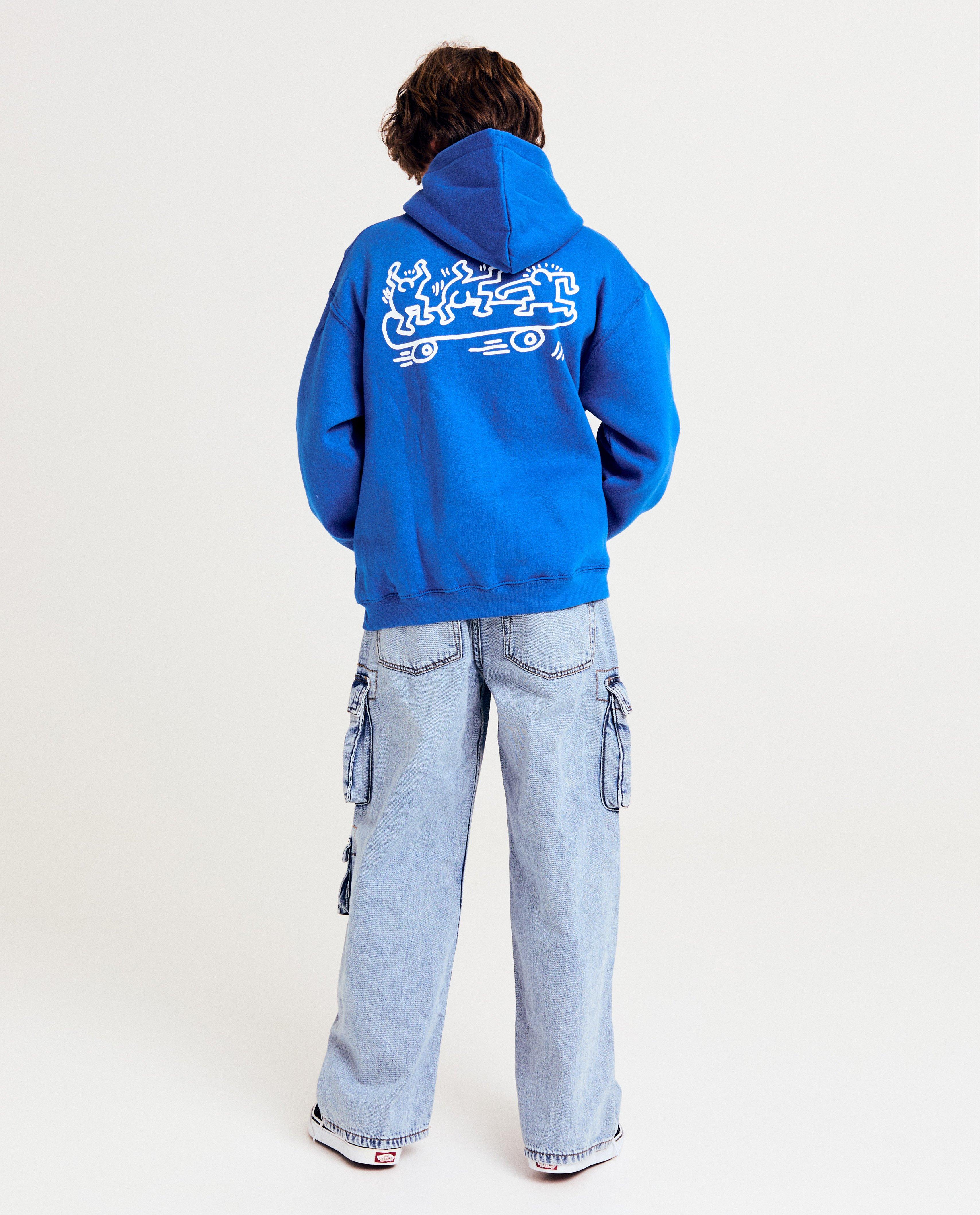Hanorac Keith Haring cu imprimeu albastru
