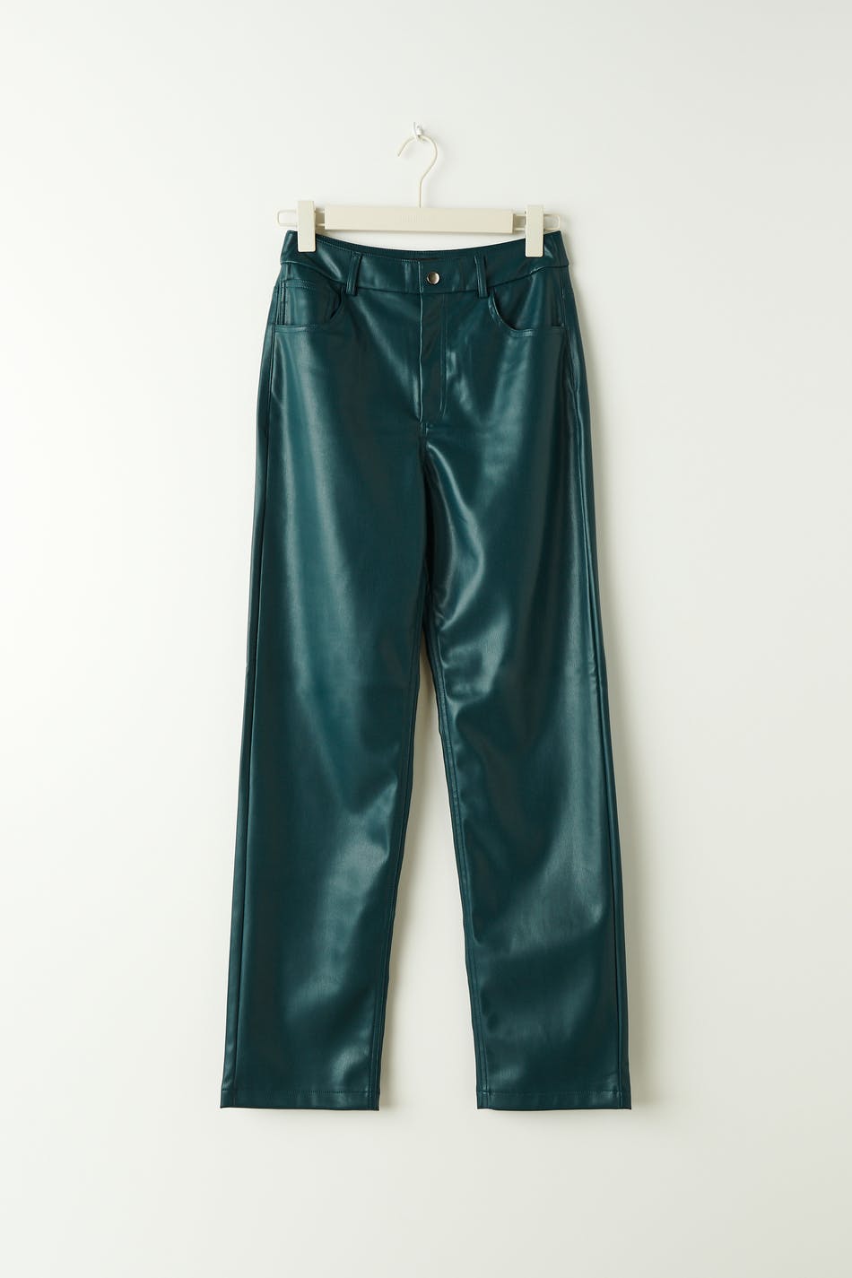 Straight pu trousers