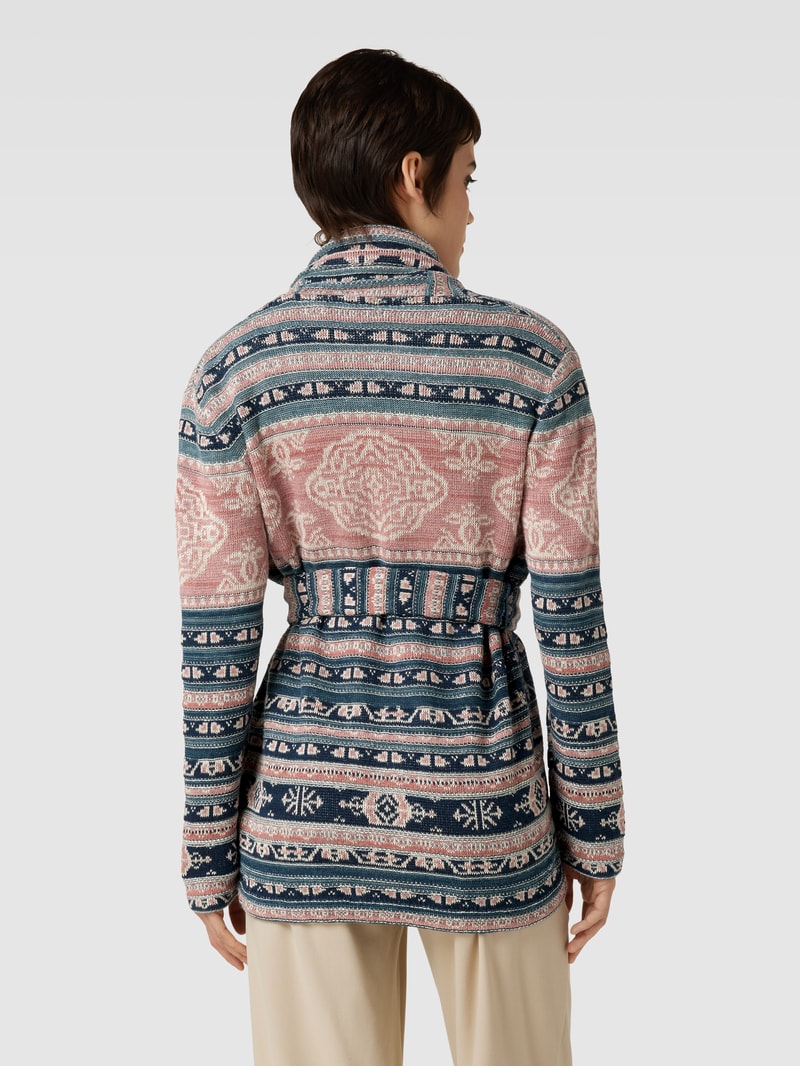Strickjacke mit Allover-Muster Modell 'RUZITA' in grün