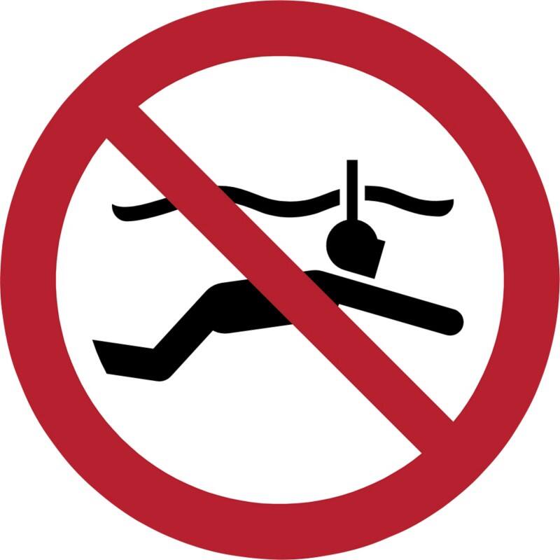 Djois Warnschild Schnorcheln verboten Klebstoff, einschraubbar PP (Polypropylen) 30 (B) x 0,14 (H) cm 3 Stück