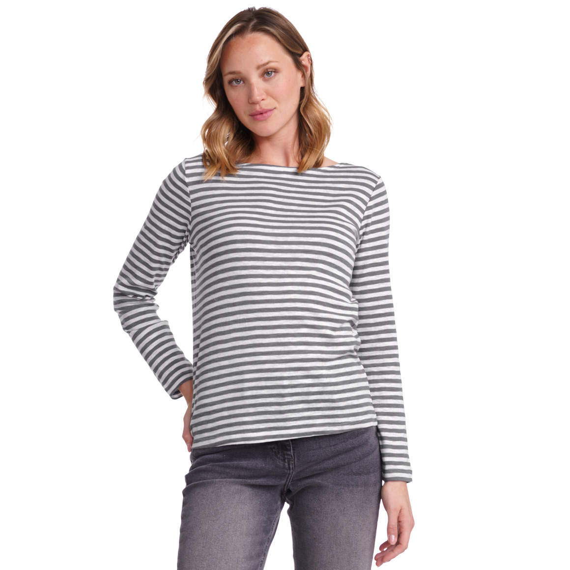 Damen Langarmshirt im Streifen-Dessin