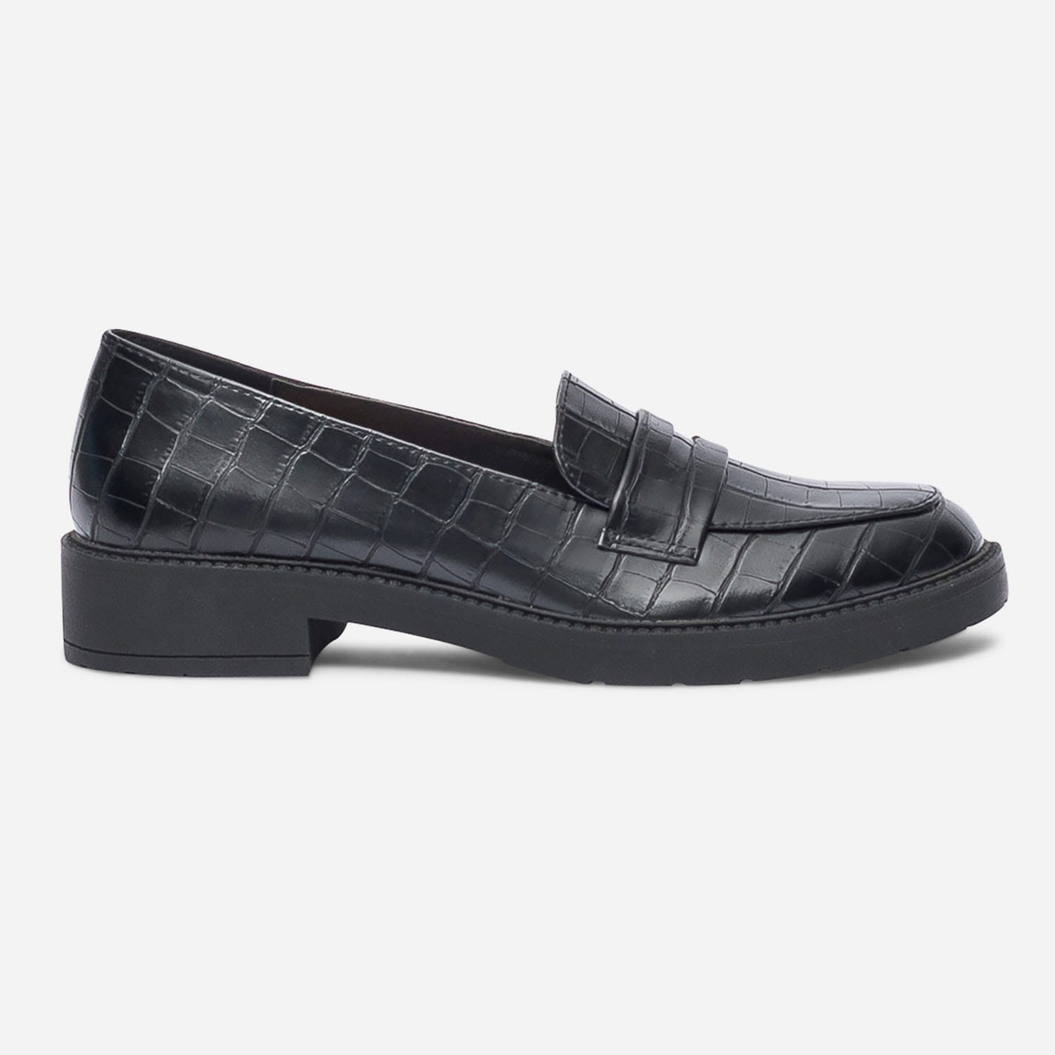 Mocassin TEXTO noir effet croco