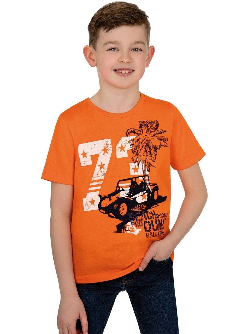 Trigema T-Shirt TRIGEMA T-Shirt mit jugendlichem Motiv für Jungen