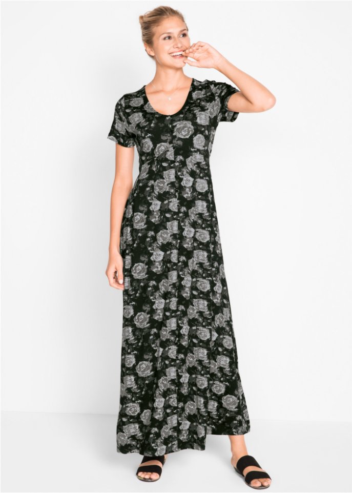Maxi- Shirt- Kleid, kurzarm
