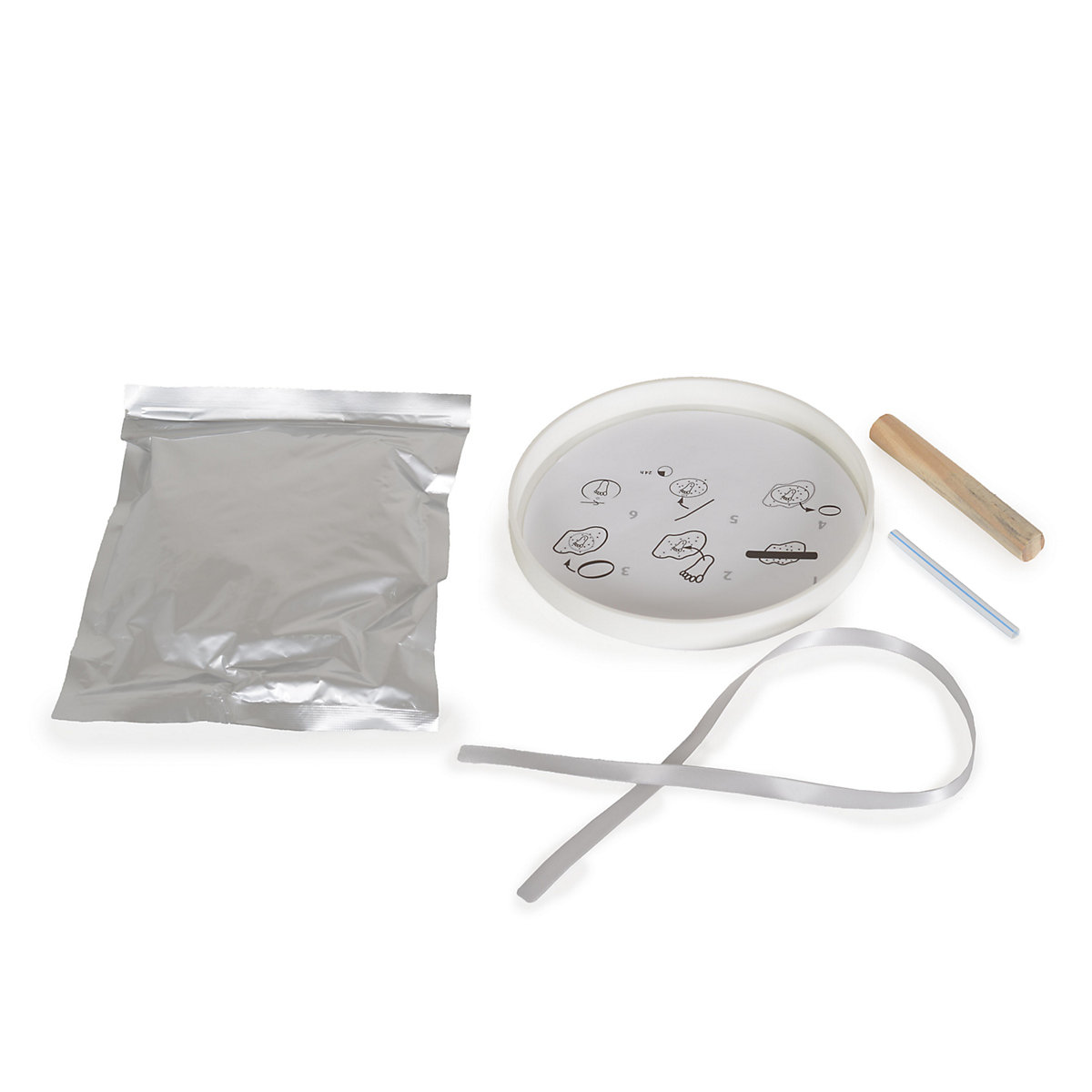 Baby Handabdruck-Bausatz Anhänger Durchmesser 16cm mit Holzrolle Gipsabdrücke