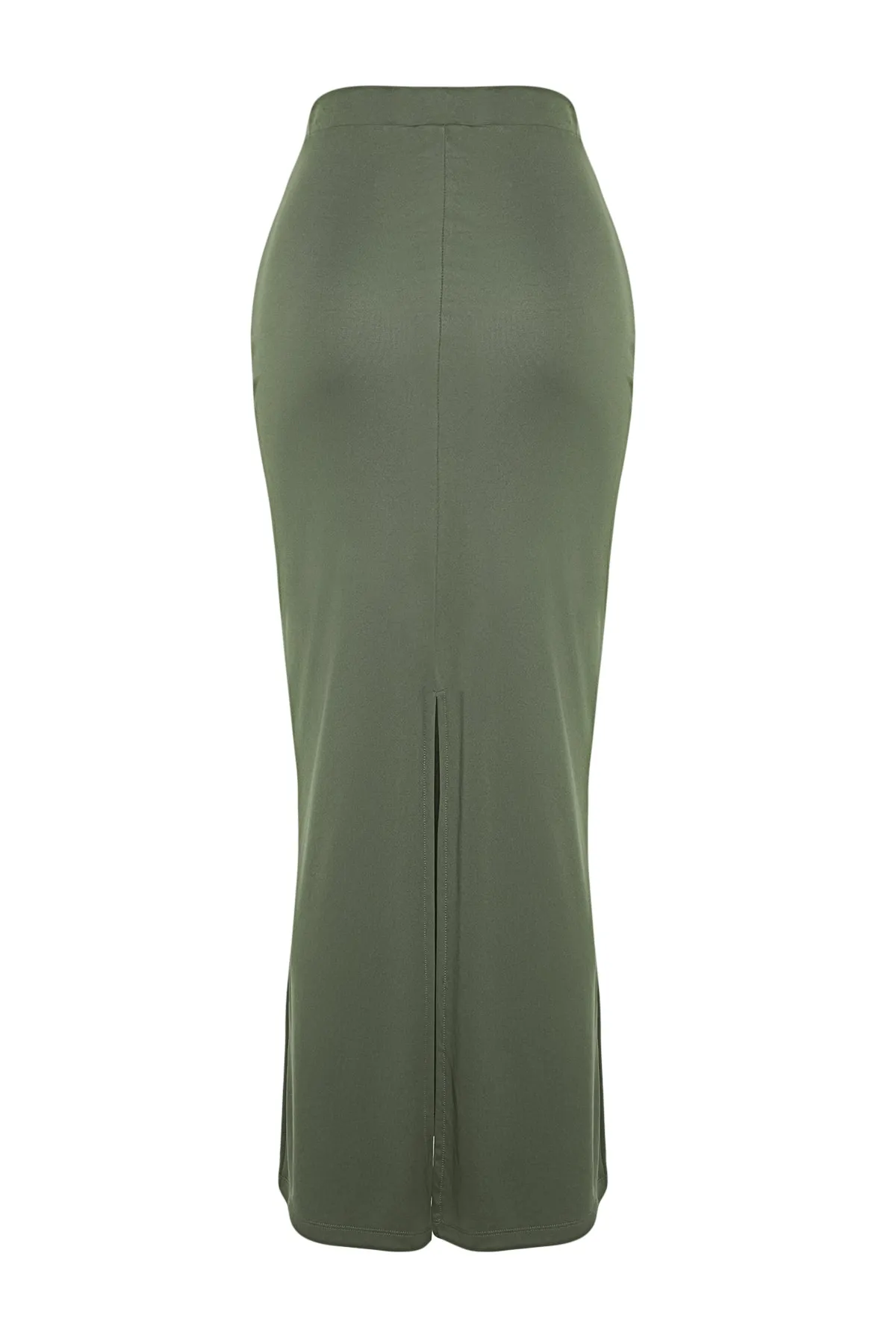 Trendyol Collection  Khakifarbener Maxi-Stretch-Strickrock mit hoher Taille TWOSS23ET00372